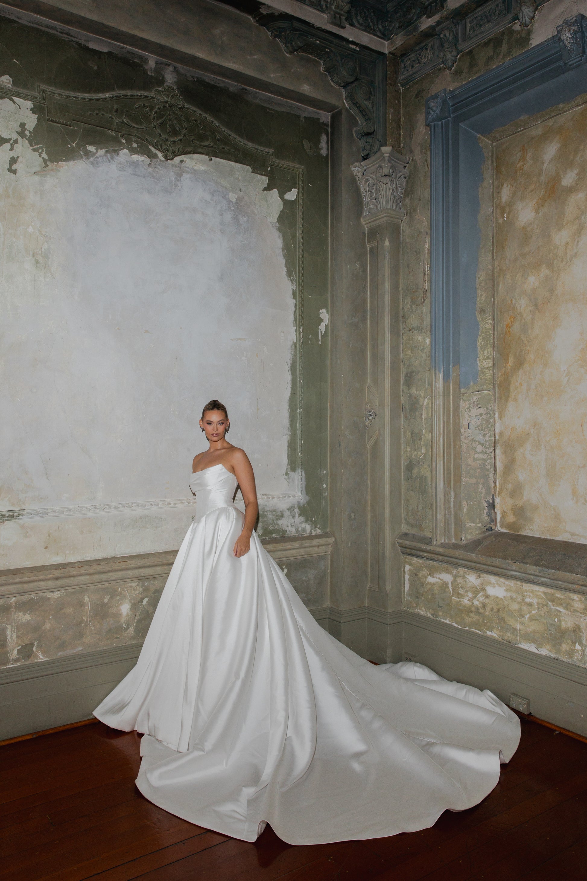 GINA gown - A-LINE Mikado bridal gown by Willow collection Miss Chloe 