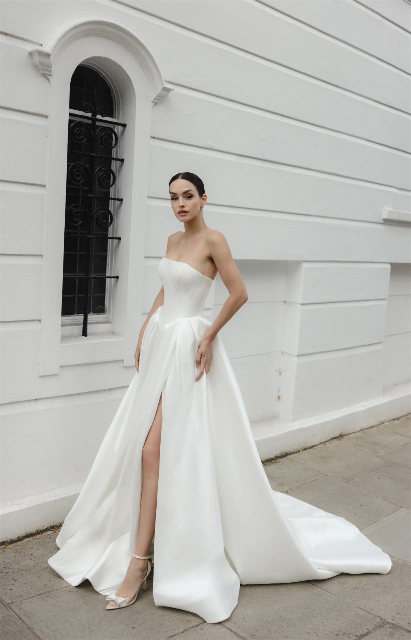 ANTIGONI Bridal gown - by Windsor collection Jessica Couture. A-line Strapless Mikado gown. 