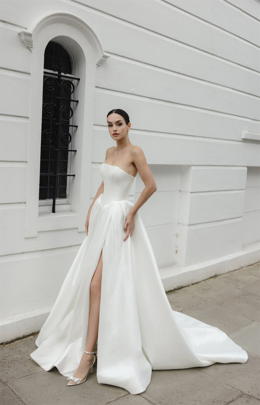ANTIGONI Bridal gown - by Windsor collection Jessica Couture. A-line Strapless Mikado gown. 