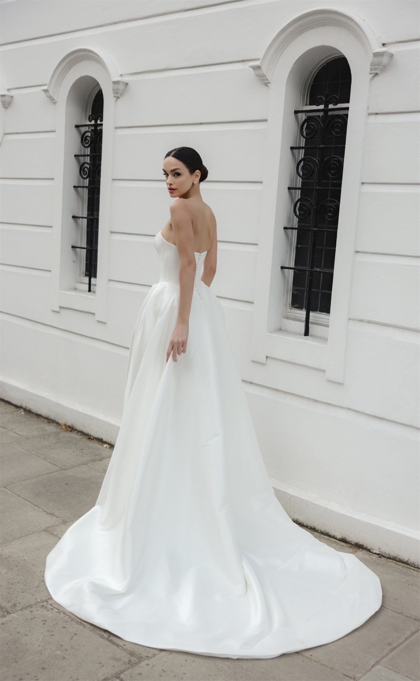 ANTIGONI Bridal gown - by Windsor collection Jessica Couture. A-line Strapless Mikado gown. 