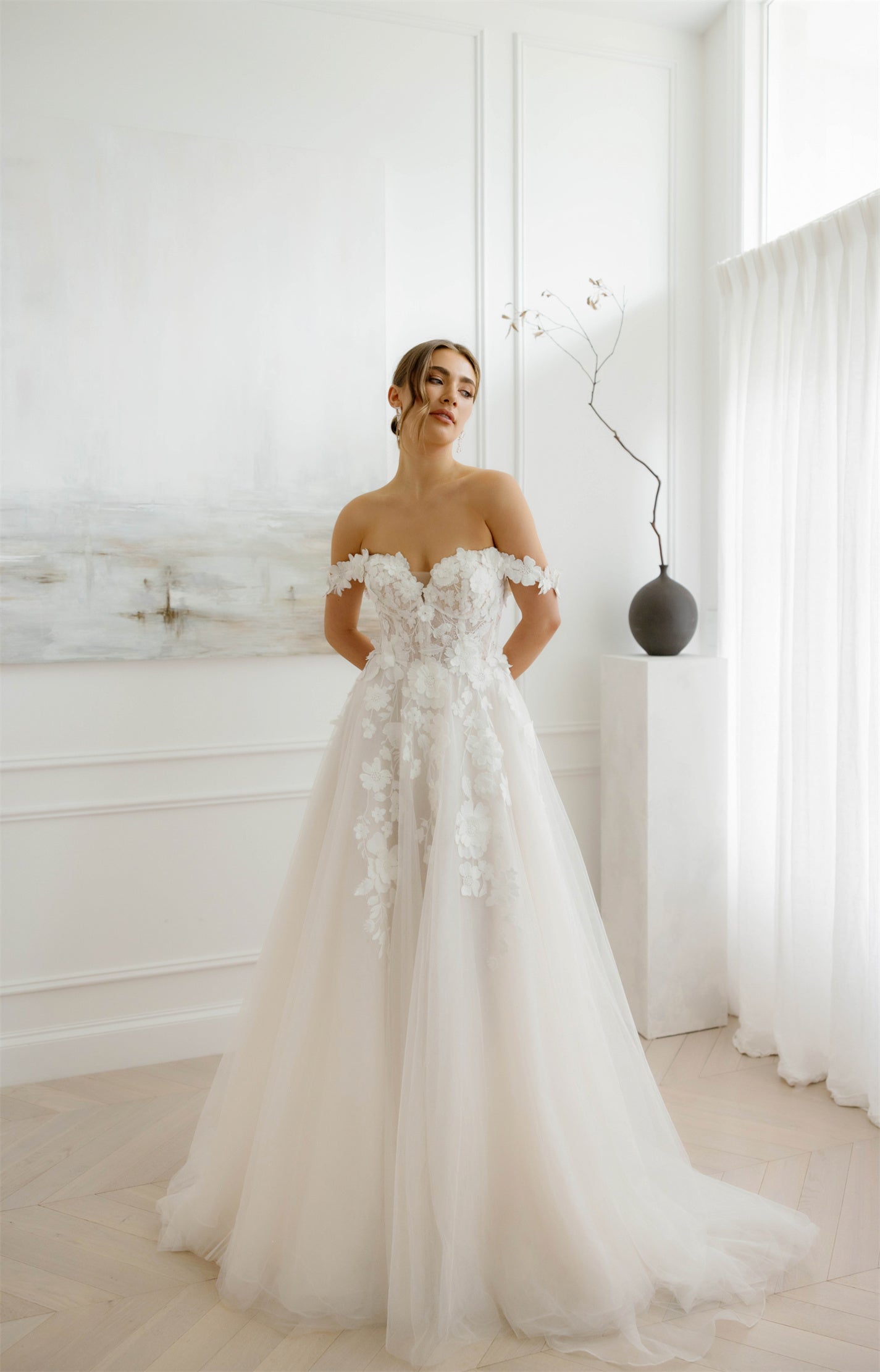 ARIA gown - floral A-LINE bridal gown by Willow collection Miss Chloe 