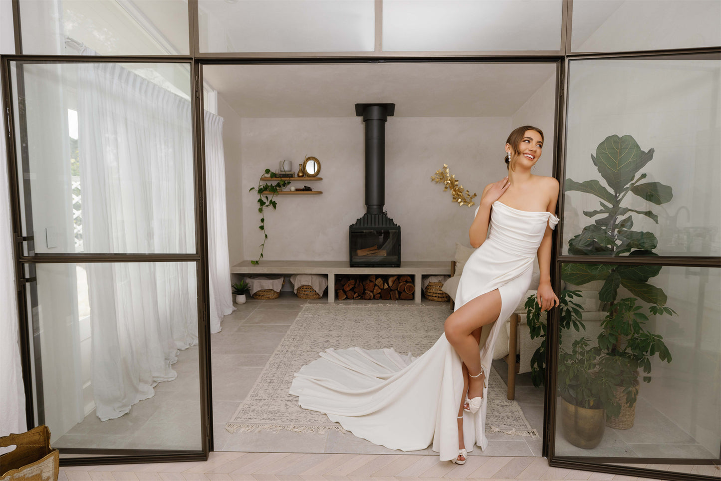 ATHENA gown - minimal FITTED bridal gown by Willow collection Miss Chloe 