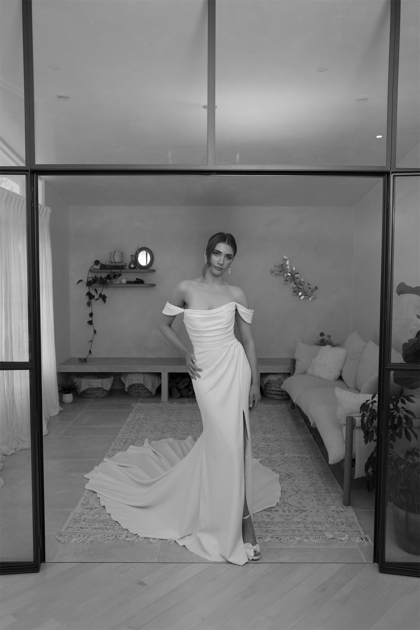 ATHENA gown - minimal FITTED bridal gown by Willow collection Miss Chloe 