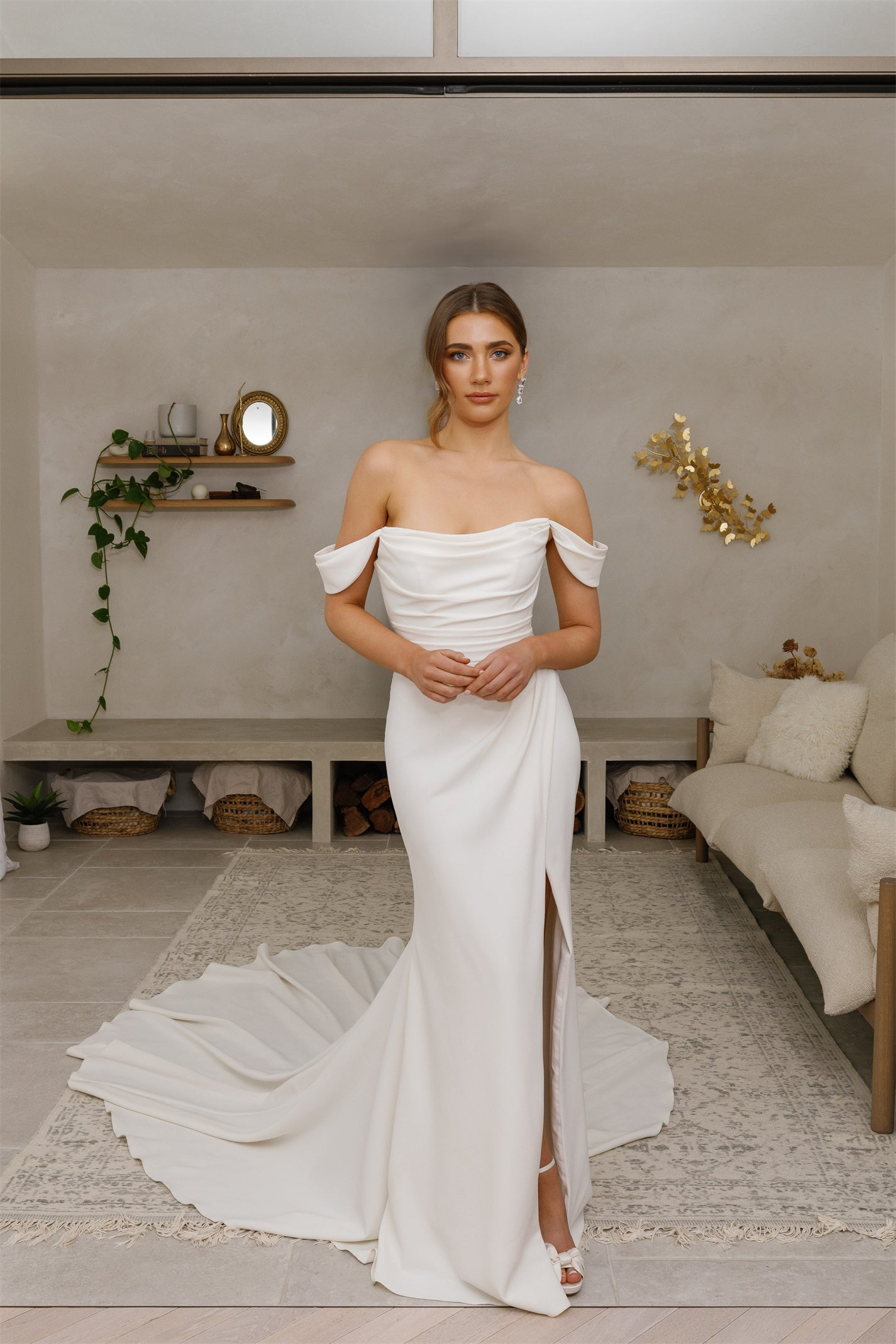 ATHENA gown - minimal FITTED bridal gown by Willow collection Miss Chloe 