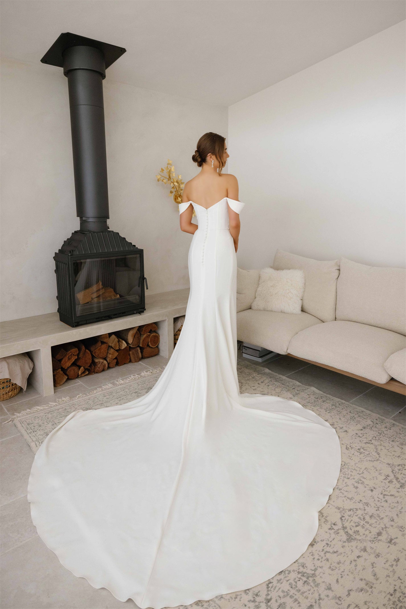 ATHENA gown - minimal FITTED bridal gown by Willow collection Miss Chloe 