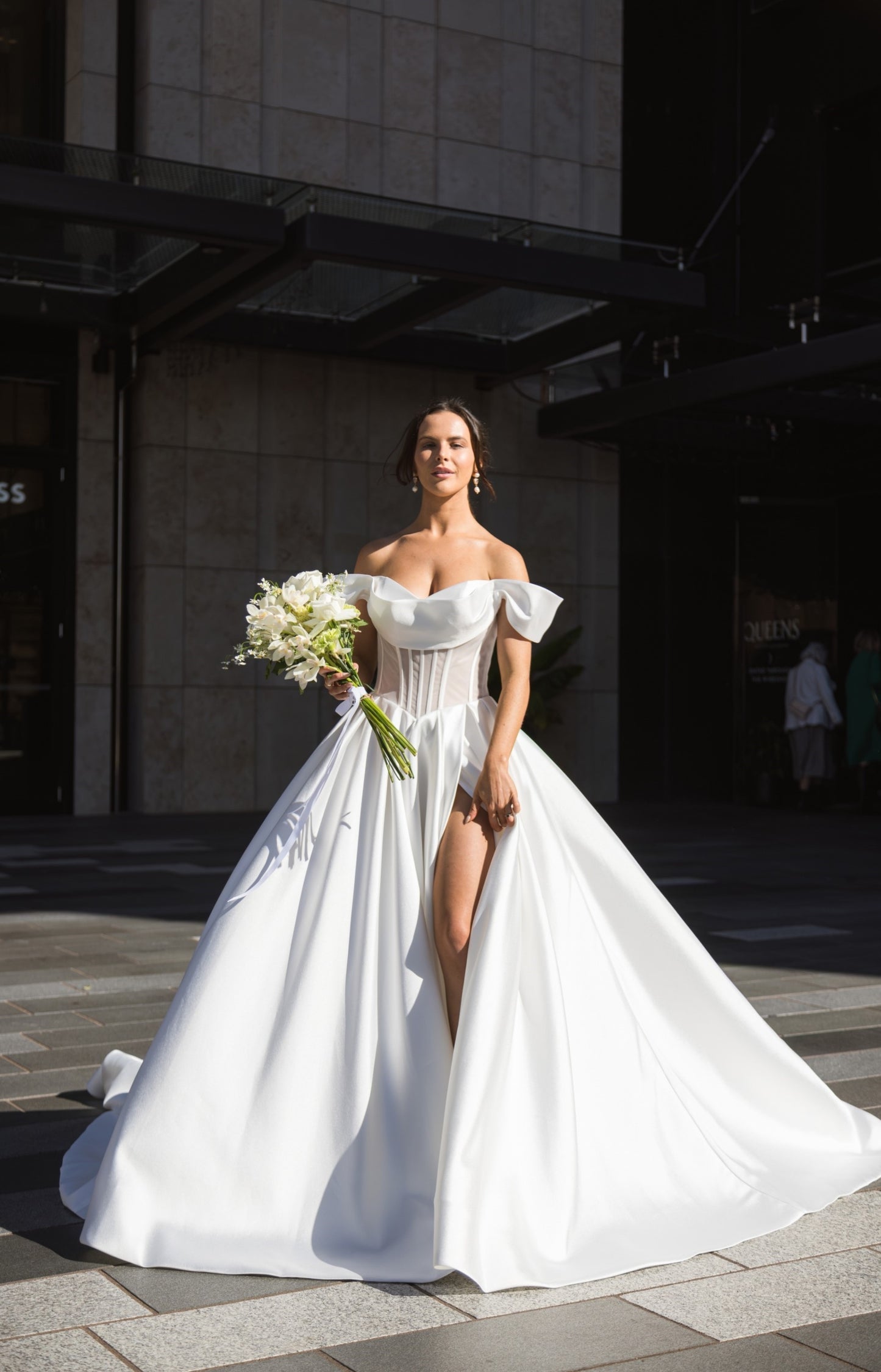 CHANTE Bridal Gown, by Windsor collection, Jessica Couture. A-line with off-the shoulder neckline