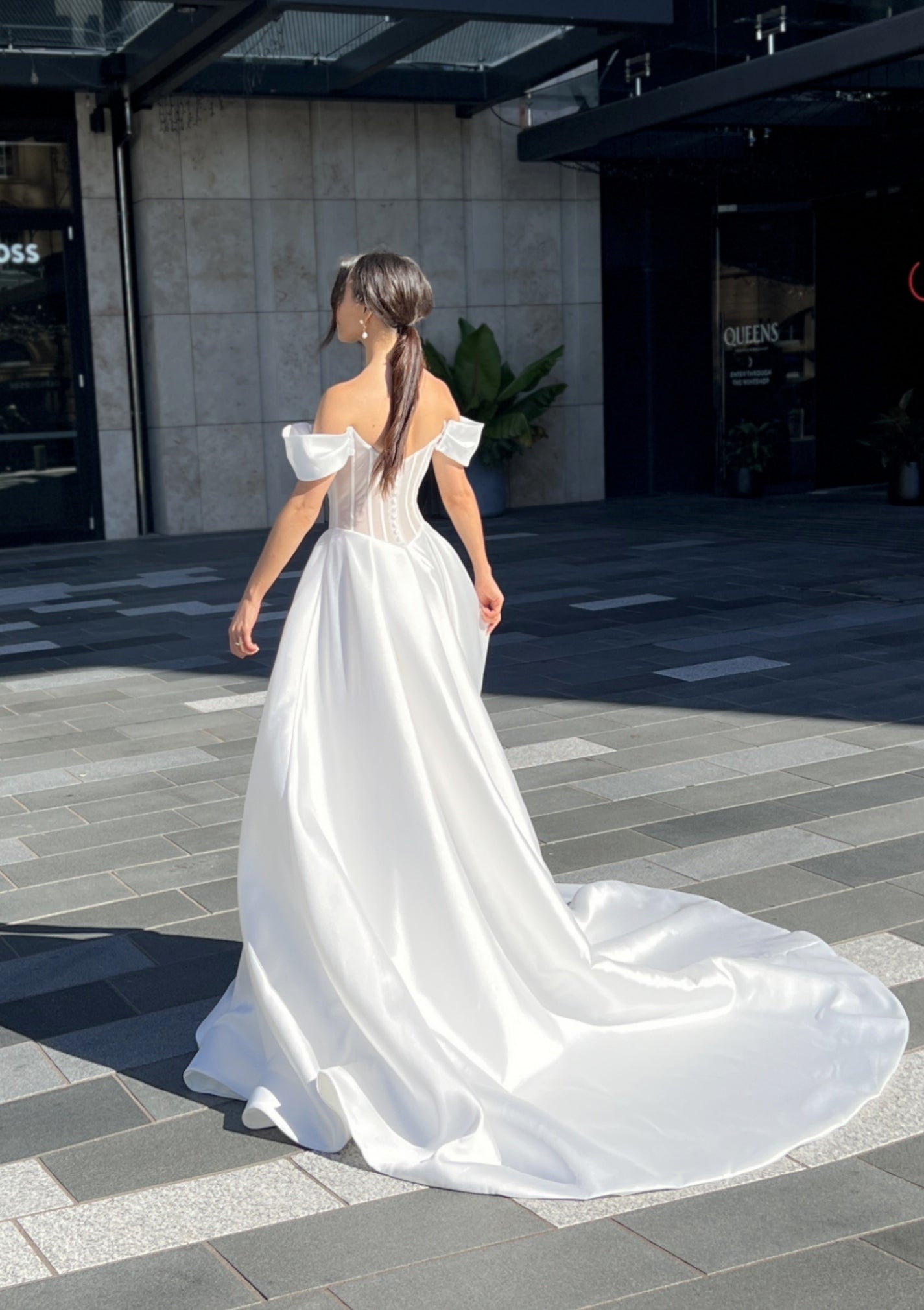 CHANTE Bridal Gown, by Windsor collection, Jessica Couture. A-line with off-the shoulder neckline