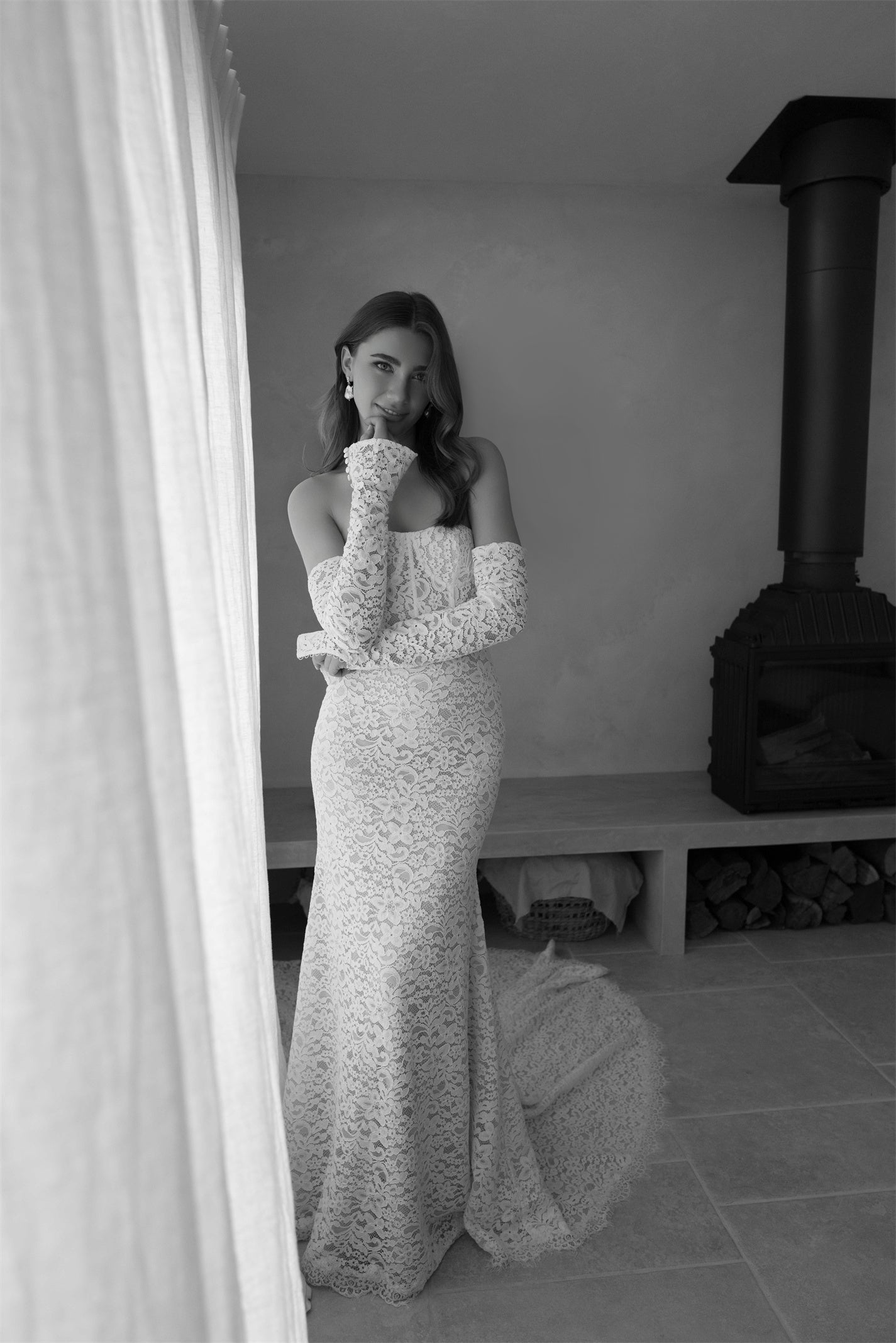 EDNA gown - Fitted LACE bridal gown by Willow collection Miss Chloe 