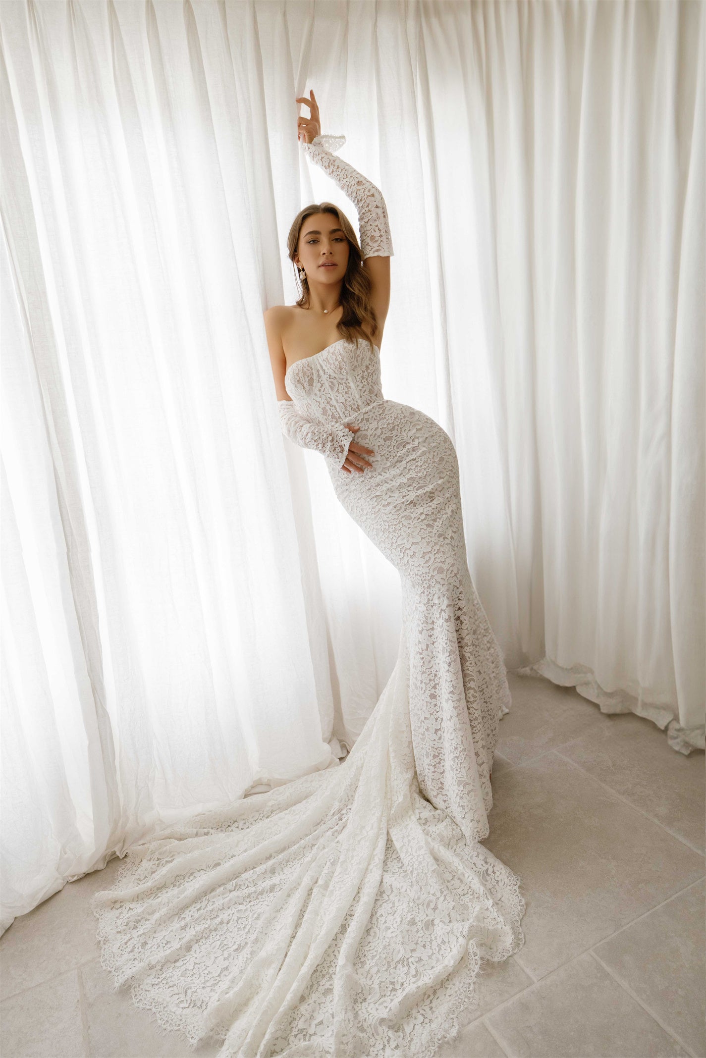 EDNA gown - Fitted LACE bridal gown by Willow collection Miss Chloe 
