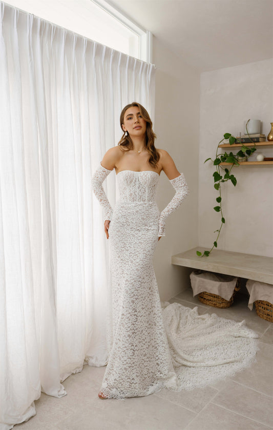 EDNA gown - Fitted LACE bridal gown by Willow collection Miss Chloe 