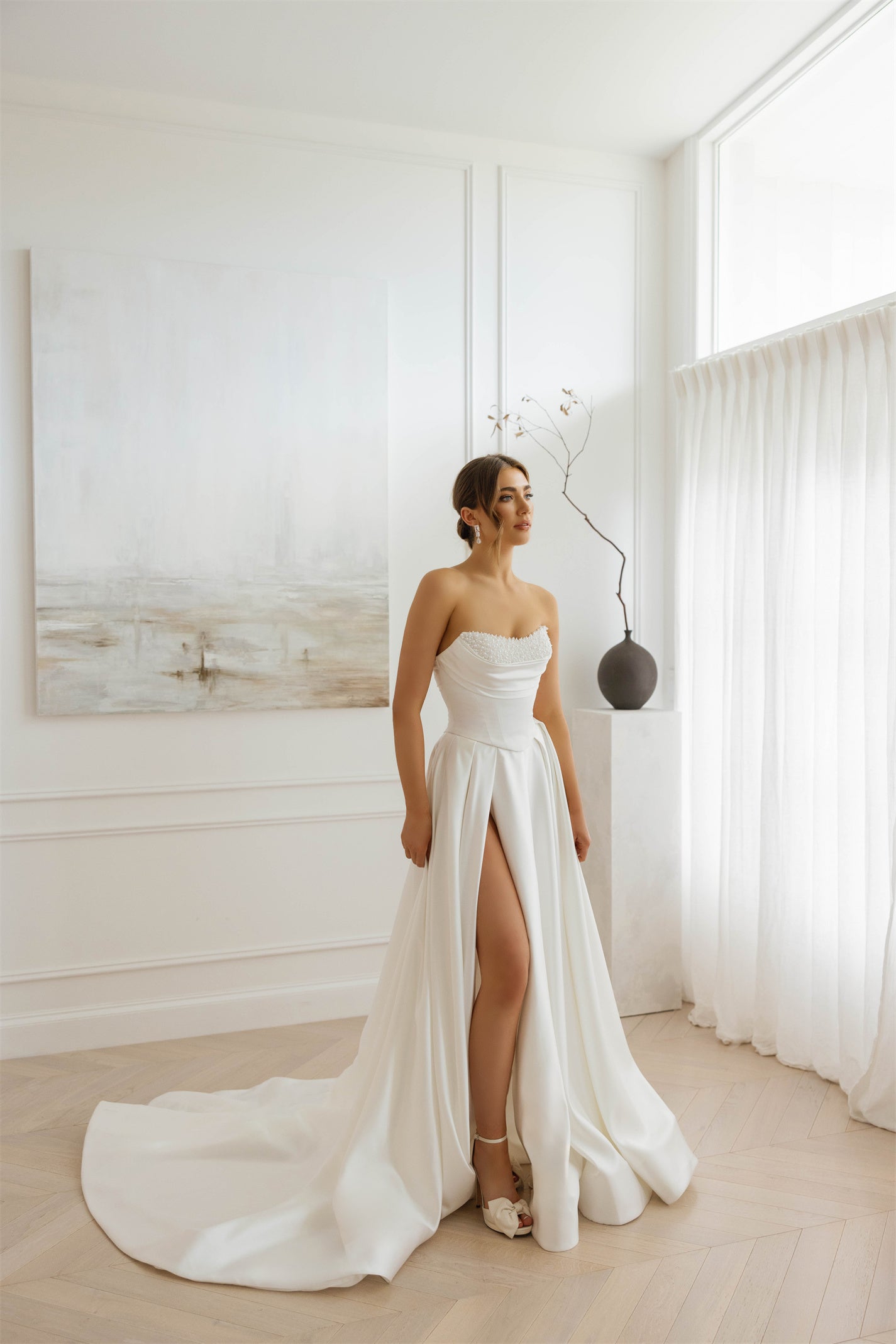 EMILY gown - A-LINE satin bridal gown by Willow collection Miss Chloe 