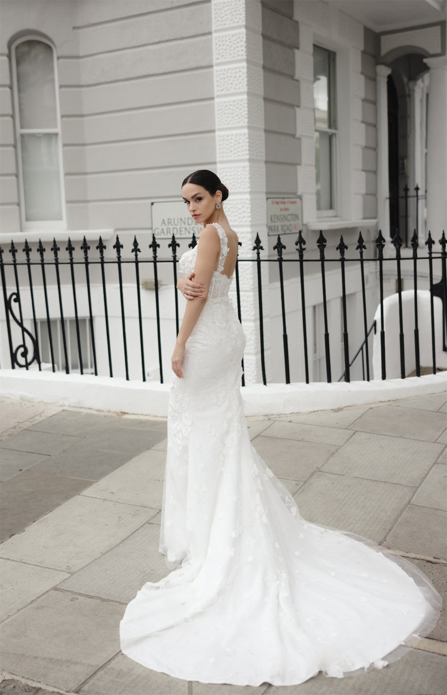 EVIE Bridal gown - by Windsor collection Jessica Couture. Fitted square neckline beaded lace gown