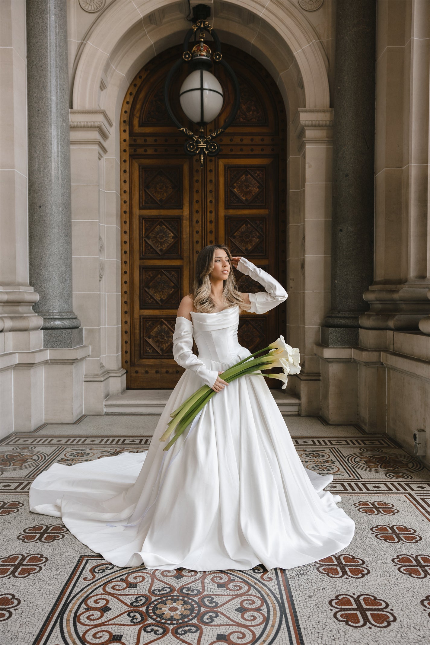 GINA gown - A-LINE Mikado bridal gown by Willow collection Miss Chloe 