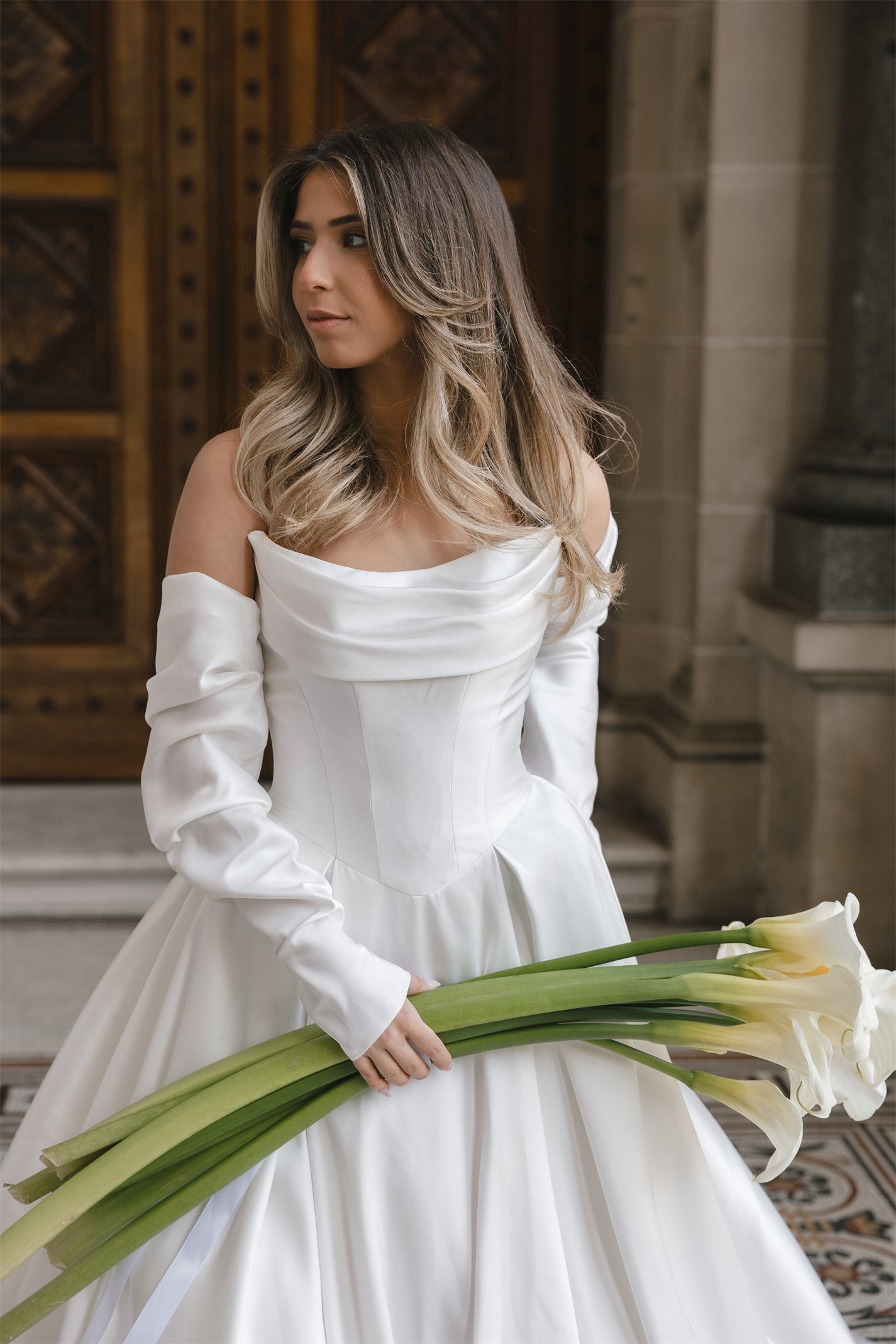 GINA gown - A-LINE Mikado bridal gown by Willow collection Miss Chloe 