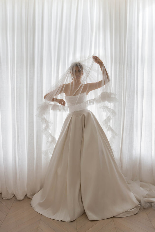 GINA gown - A-LINE Mikado bridal gown by Willow collection Miss Chloe 