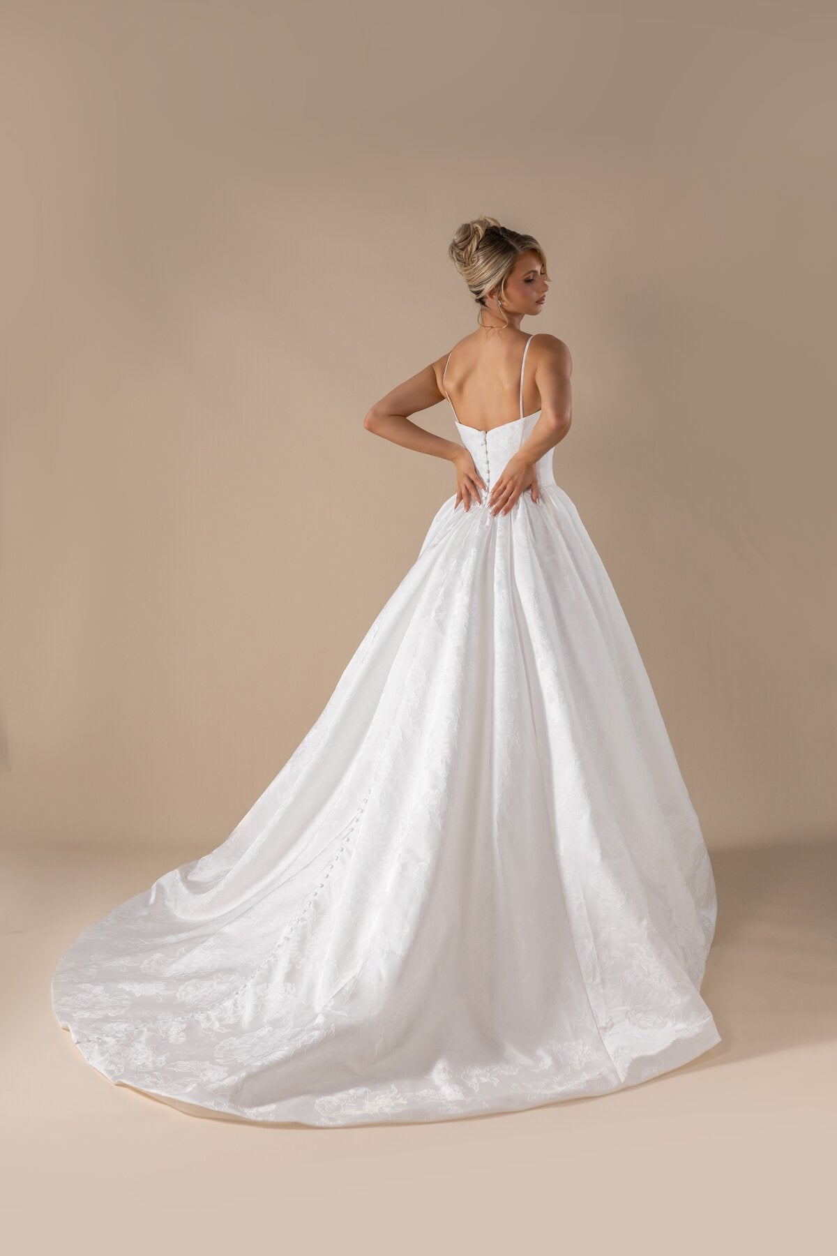 JULIANNA square neckline jacquard ballgown wedding dress by Miss Chloe