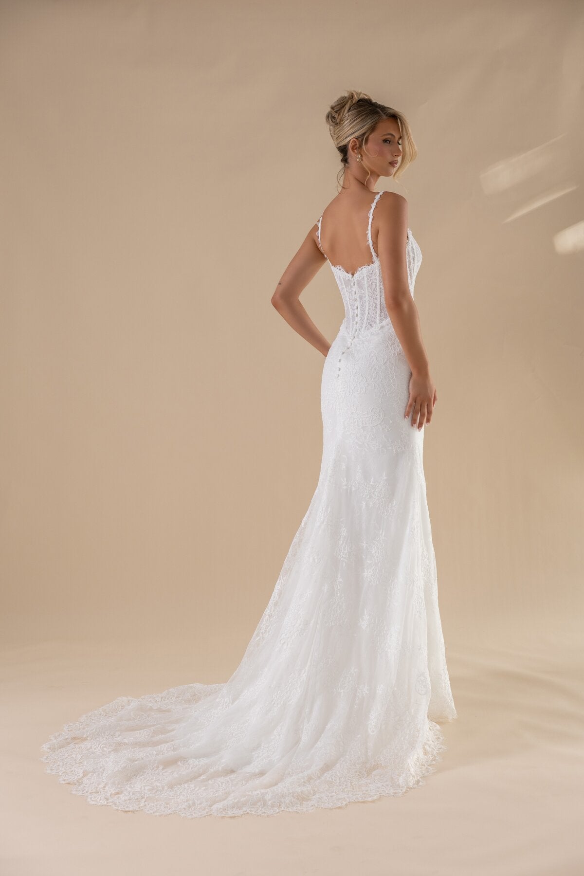KARINA sweetheart lace mermaid wedding dress with scalloped train by Miss Chloe