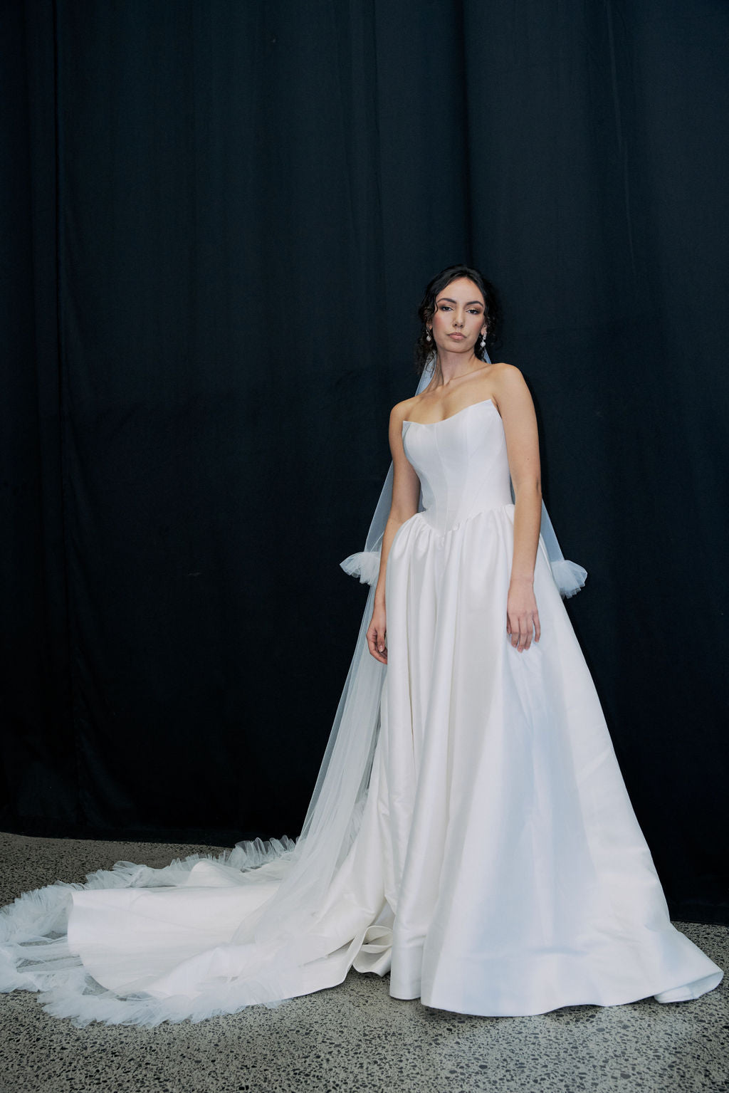 KHANEE Bridal gown - by Windsor collection Jessica Couture. A-line Strapless Mikado gown with Cat-eye Bodice  