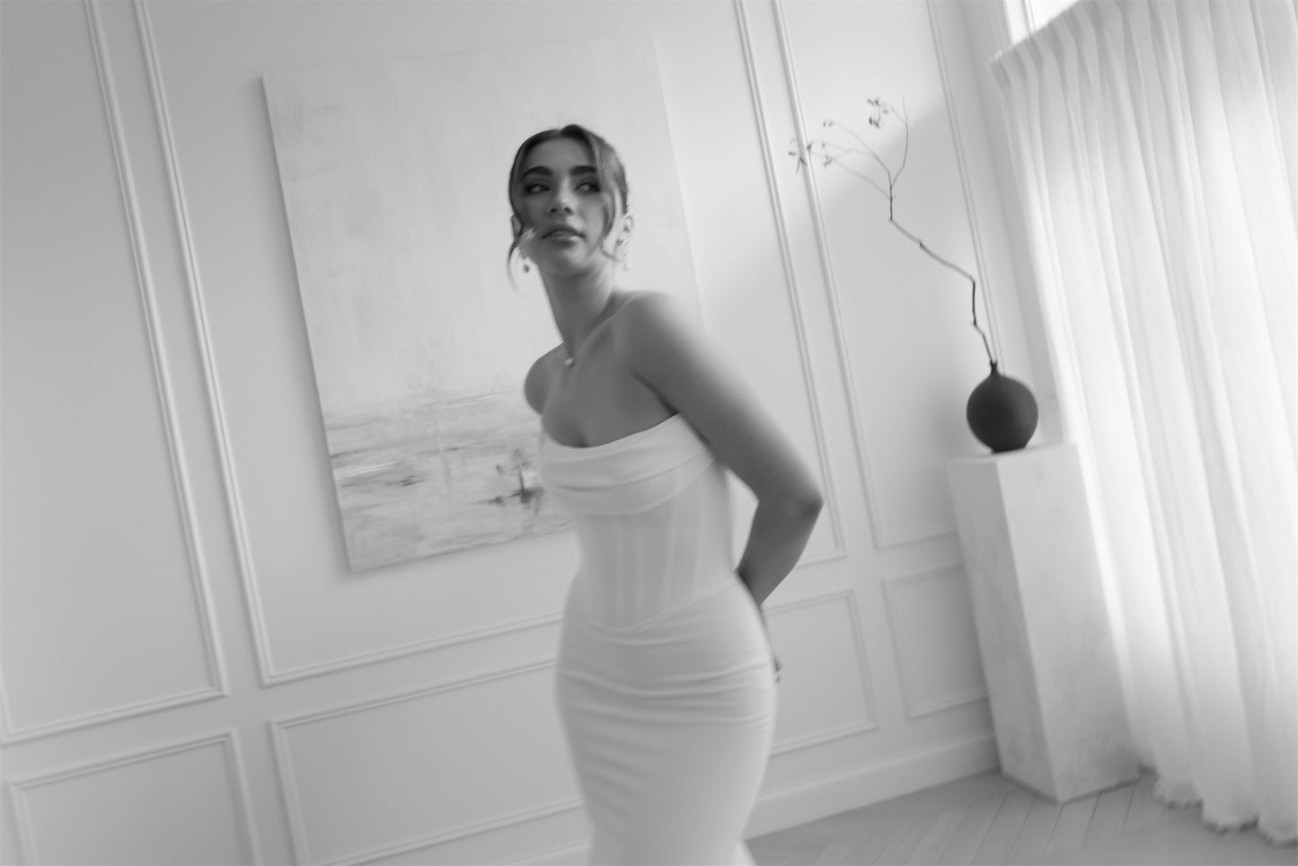 LANI gown - minimal FITTED bridal gown by Willow collection Miss Chloe 