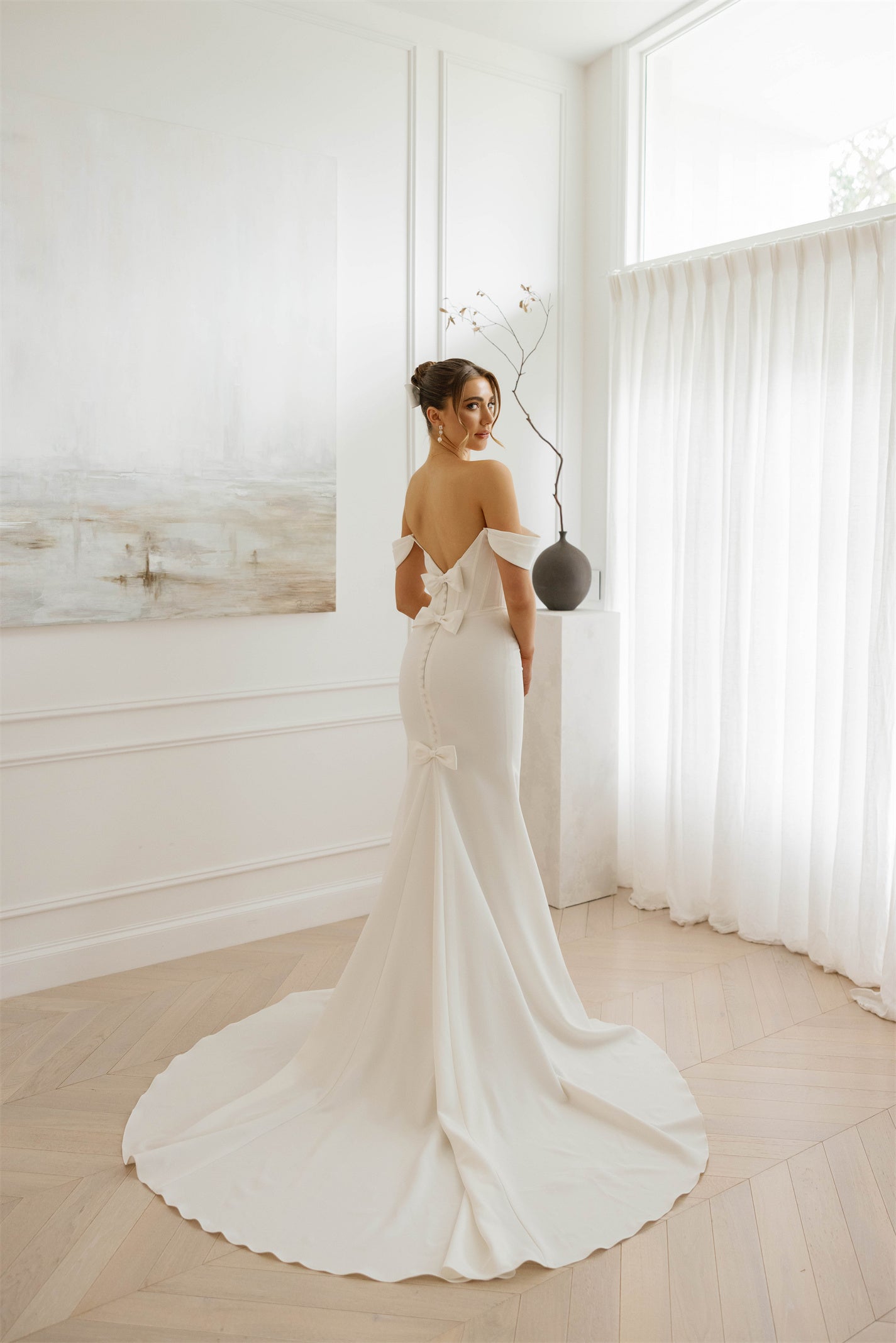 LANI gown - minimal FITTED bridal gown by Willow collection Miss Chloe 