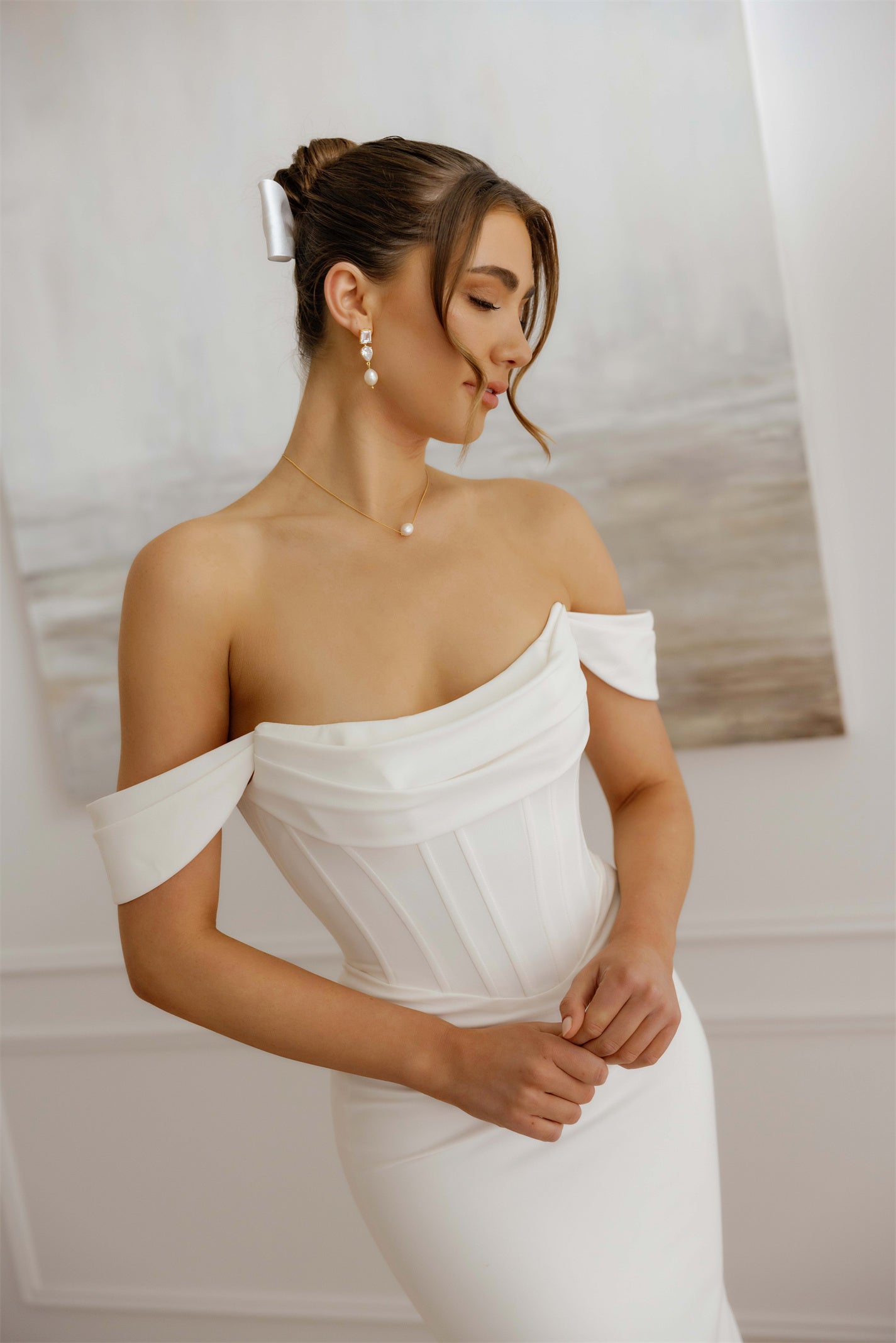LANI gown - minimal FITTED bridal gown by Willow collection Miss Chloe 