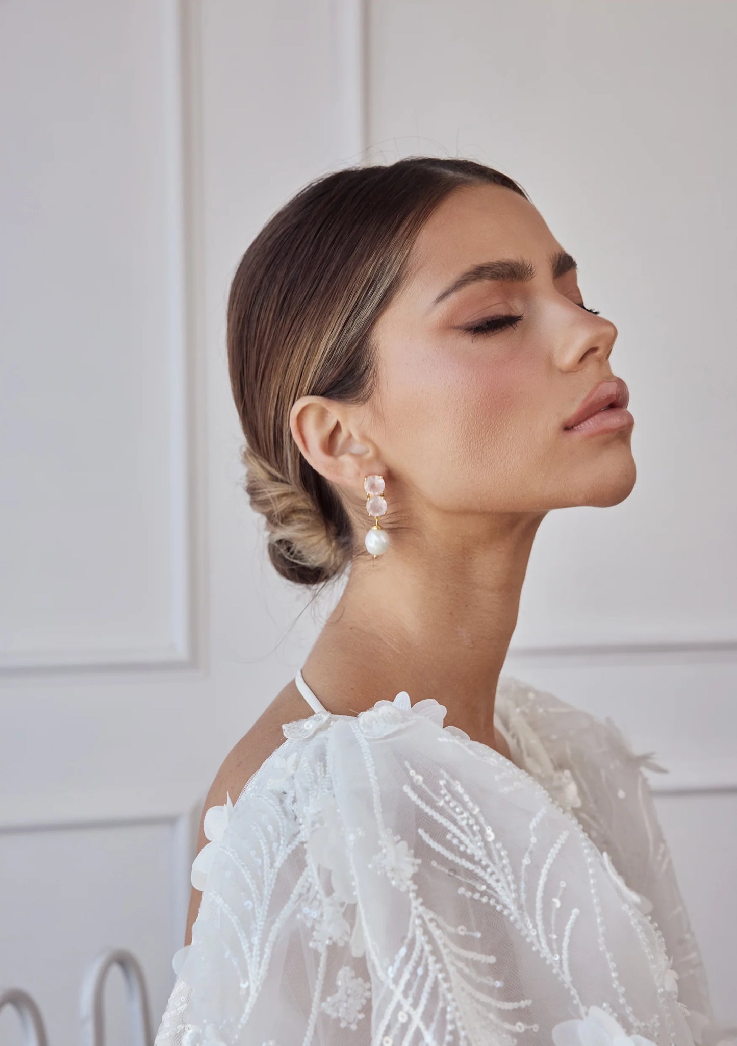 ARIEL EARRINGS 18CT GOLD BRIDAL