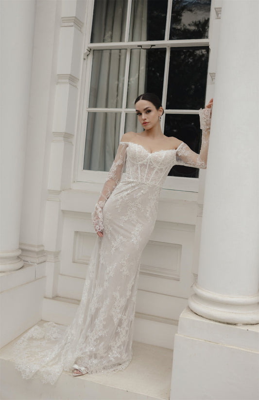 RIDGE Bridal gown - by Windsor collection Jessica Couture. Fitted Sweetheart neckline lace gown