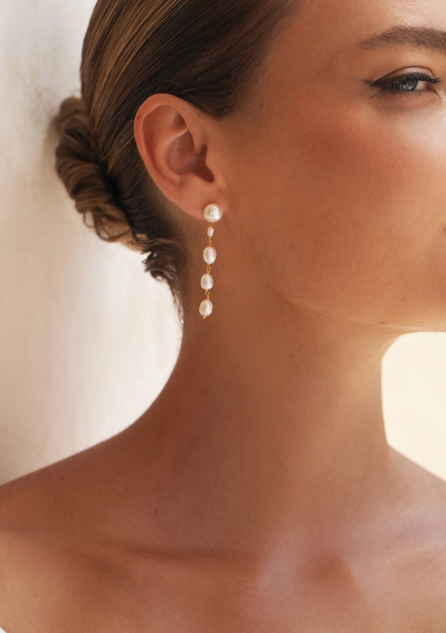 SUMMER PEARL DROP EARRINGS 18K GOLD