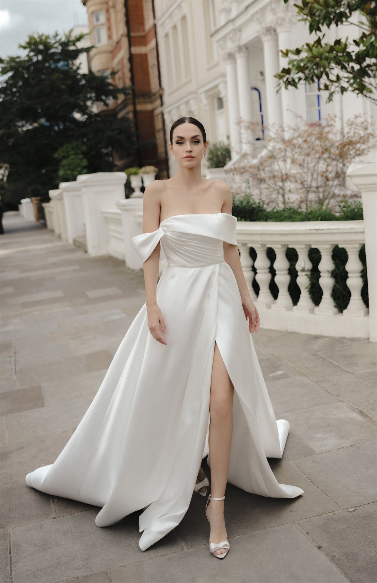 TYLA Bridal gown - by Windsor collection Jessica Couture. A-line Mikado gown with pleating 