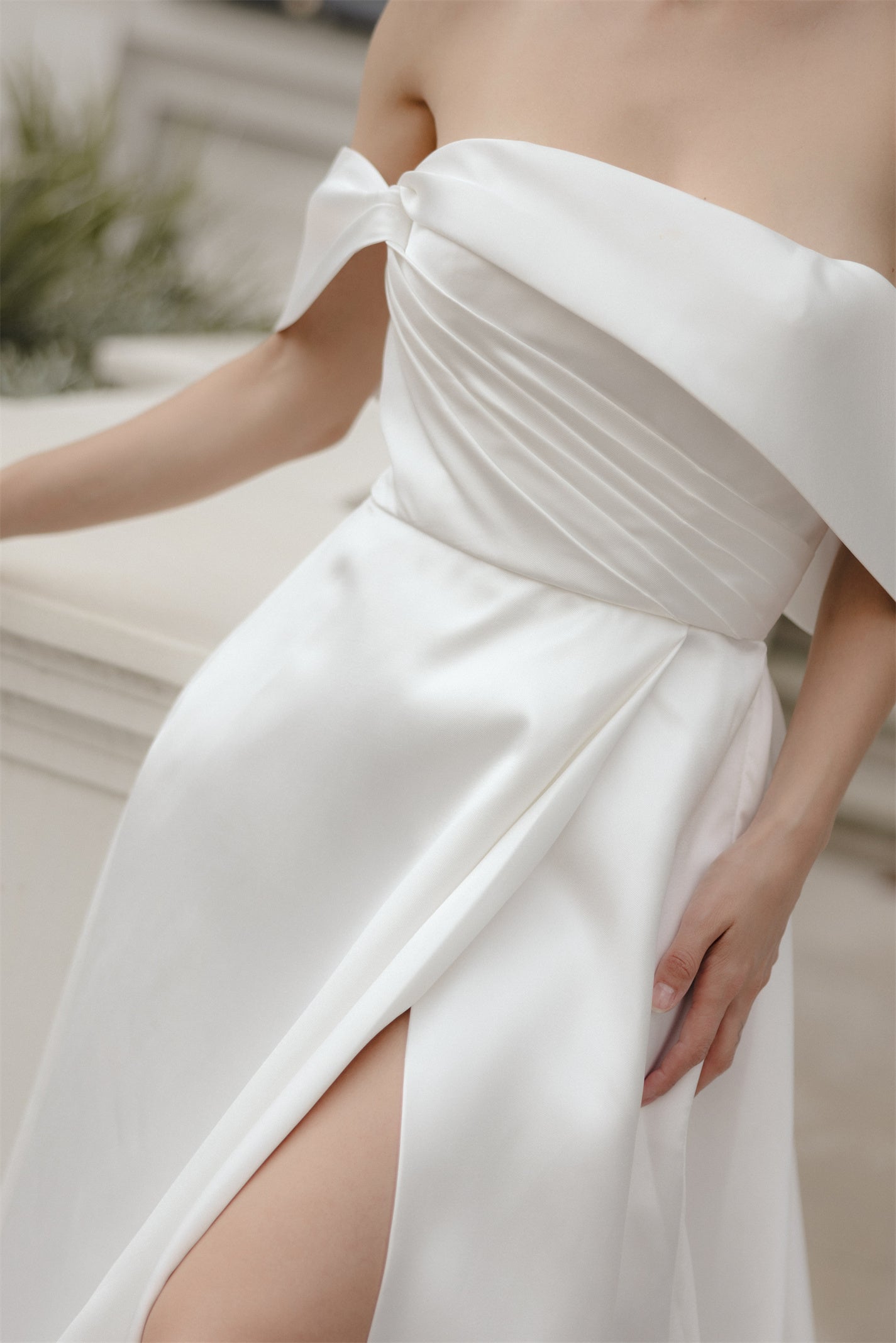 TYLA Bridal gown - by Windsor collection Jessica Couture. A-line Mikado gown with pleating 