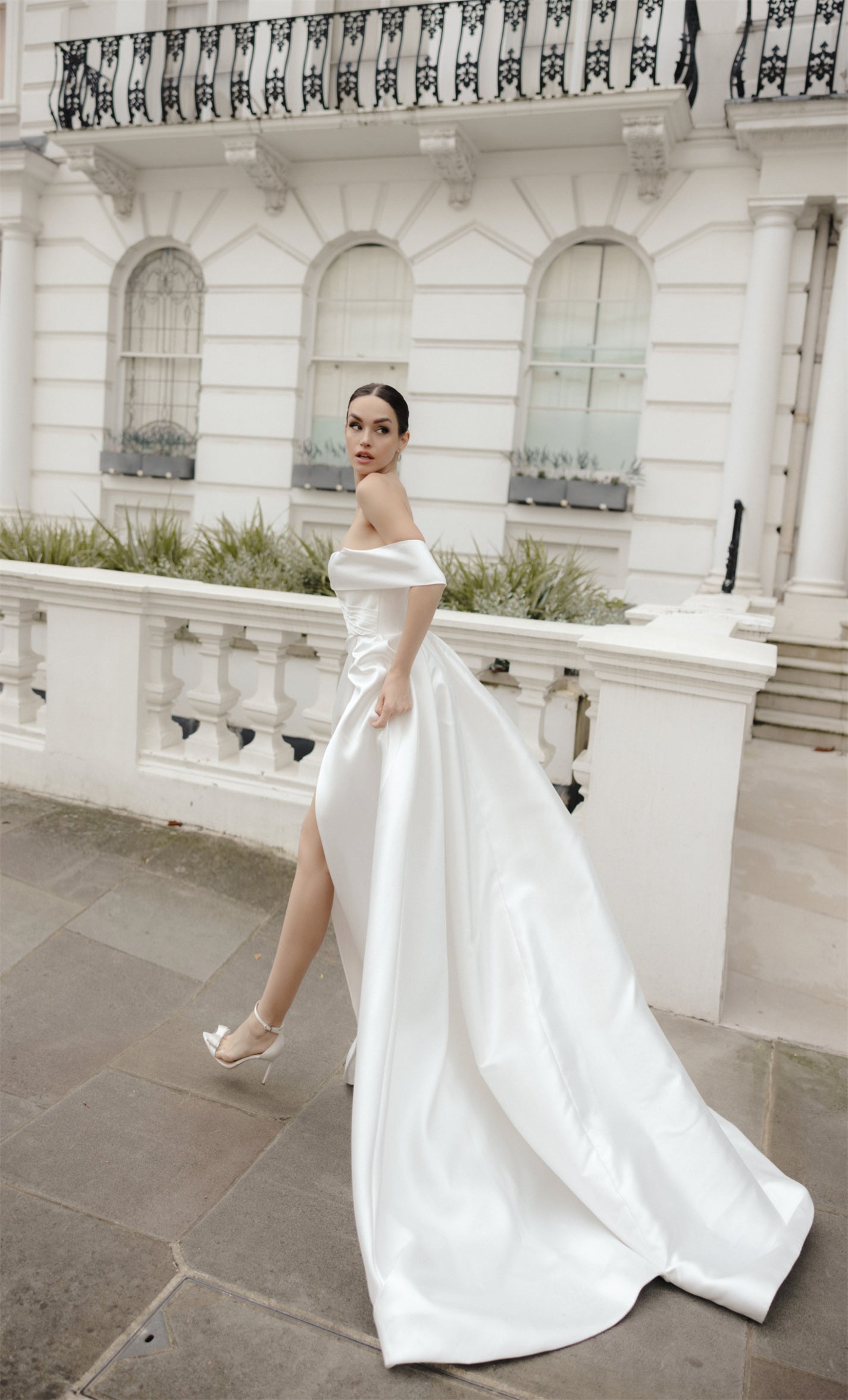 TYLA Bridal gown - by Windsor collection Jessica Couture. A-line Mikado gown with pleating 