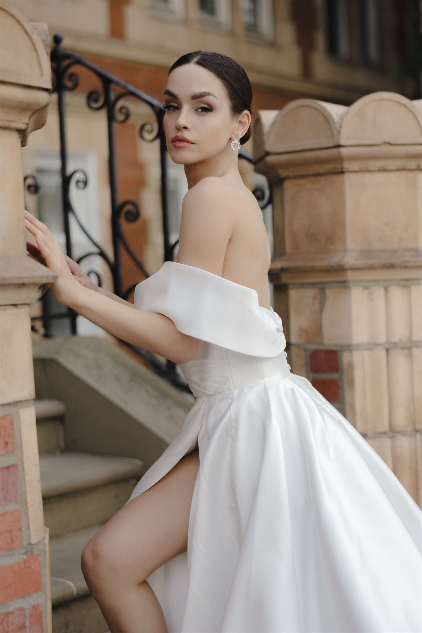 TYLA Bridal gown - by Windsor collection Jessica Couture. A-line Mikado gown with pleating 