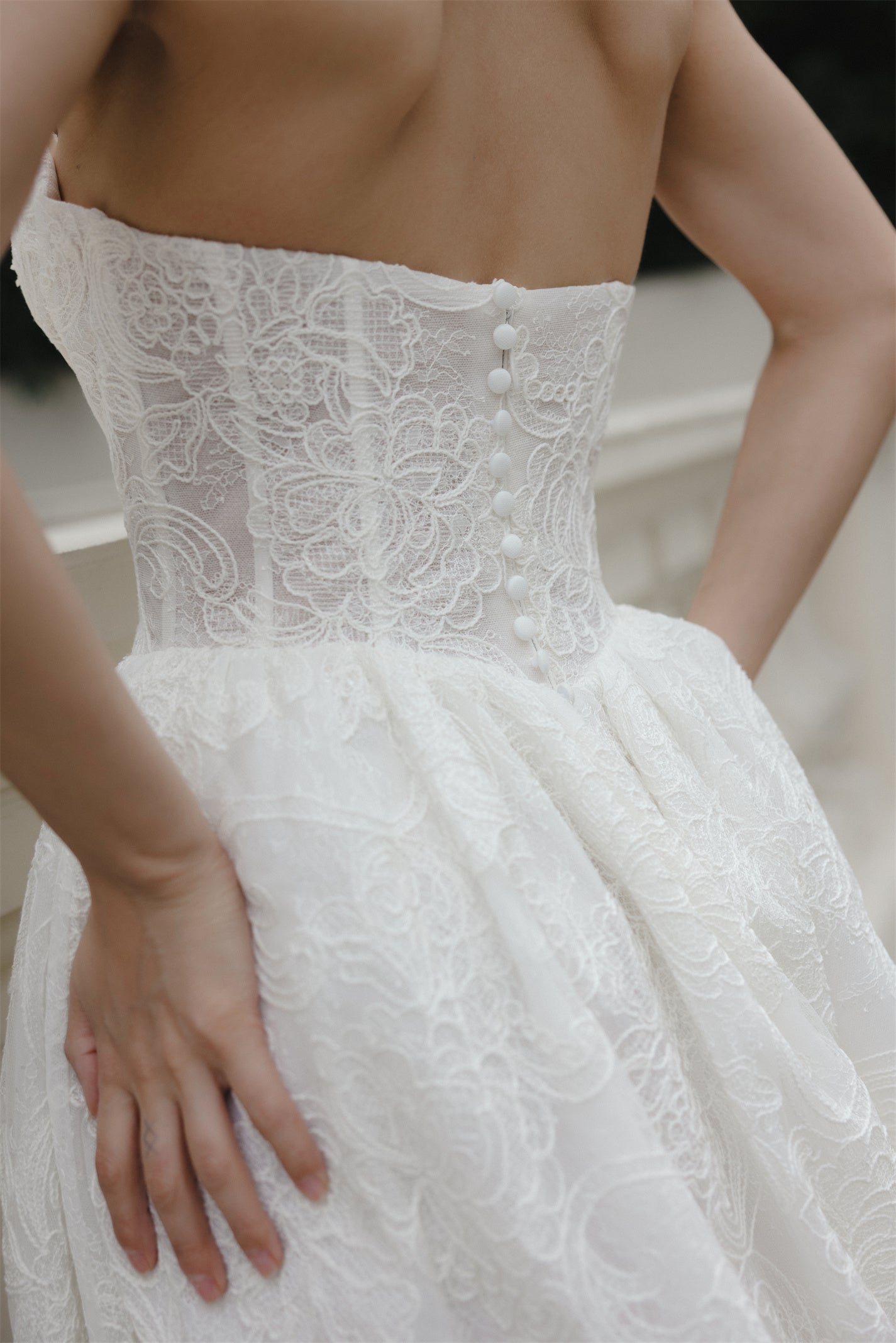 VIVIAN Bridal gown - by Windsor collection Jessica Couture. A-line Cat-eye neckline lace Princess ballgown style 
