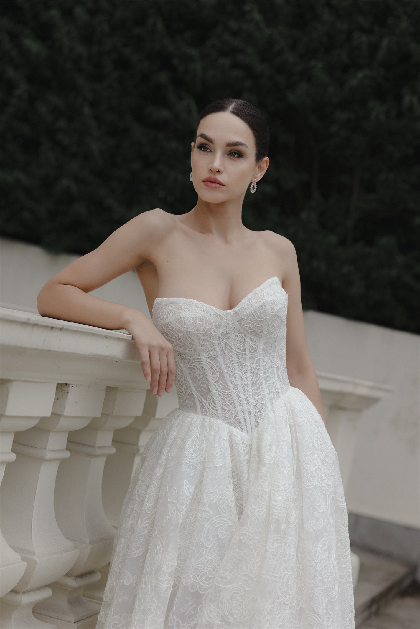 VIVIAN Bridal gown - by Windsor collection Jessica Couture. A-line Cat-eye neckline lace Princess ballgown style 