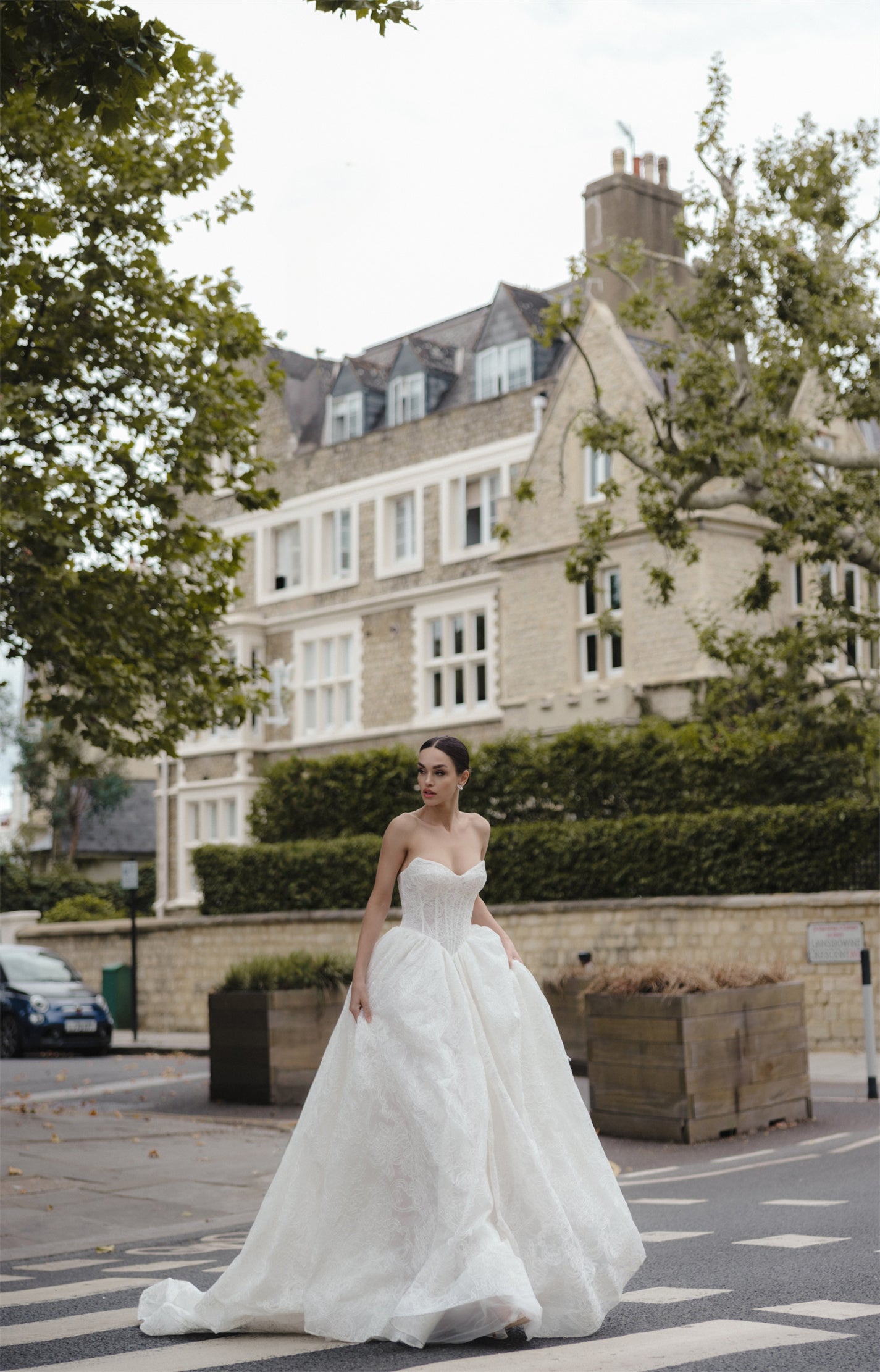 VIVIAN Bridal gown - by Windsor collection Jessica Couture. A-line Cat-eye neckline lace Princess ballgown style 