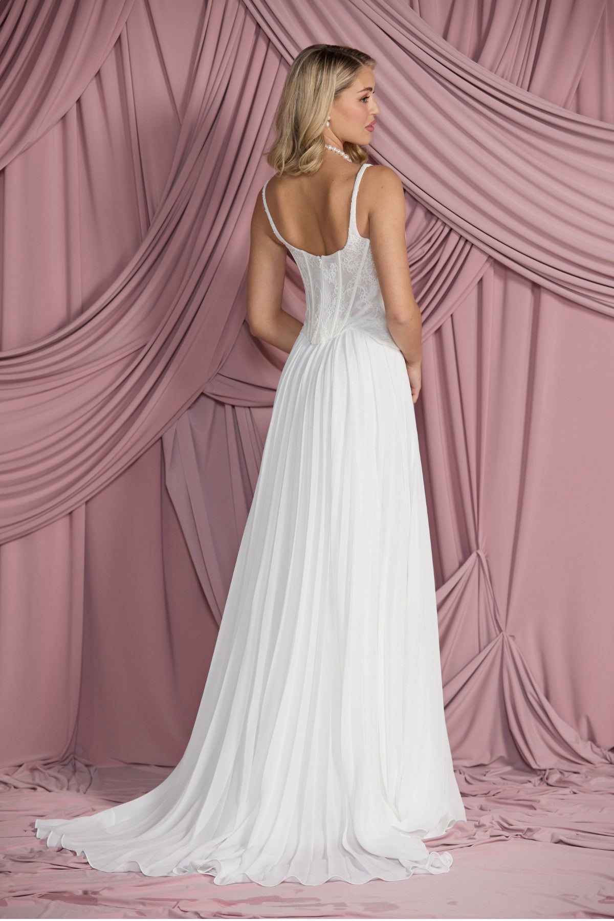 romantic chantilly lace corset with boning, Bridal bodice mix match collection. Square neckline 