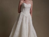 ROSELLA strapless sweetheart floral lace ballgown wedding dress with scalloped hem by Atelier Wu