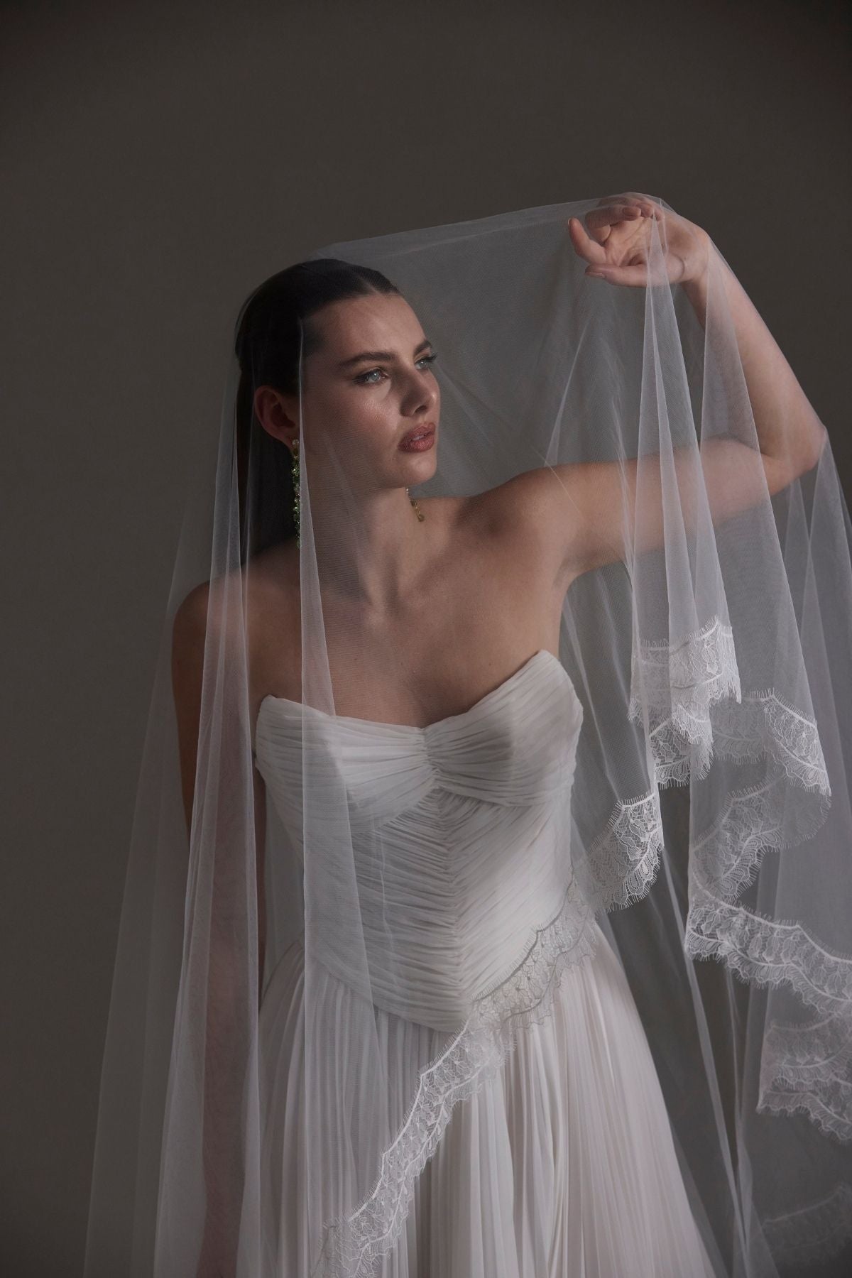 Pleated chiffon two piece A-line Wedding dress by Atelier Wu 