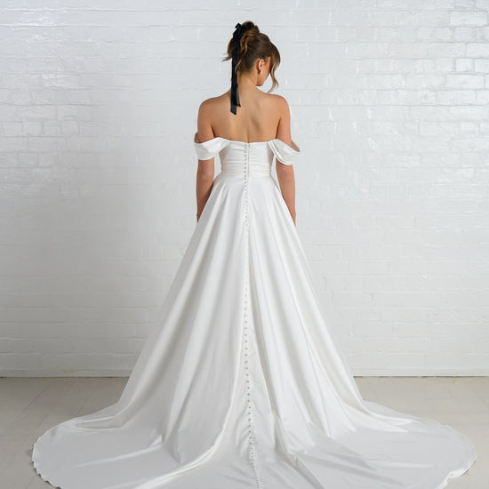 ELEASE gown - A-LINE minimal bridal gown by Ever after collection Miss Chloe 
