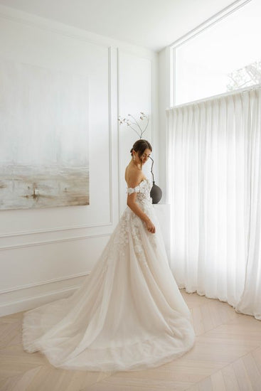 ARIA gown - floral A-LINE bridal gown by Willow collection Miss Chloe 