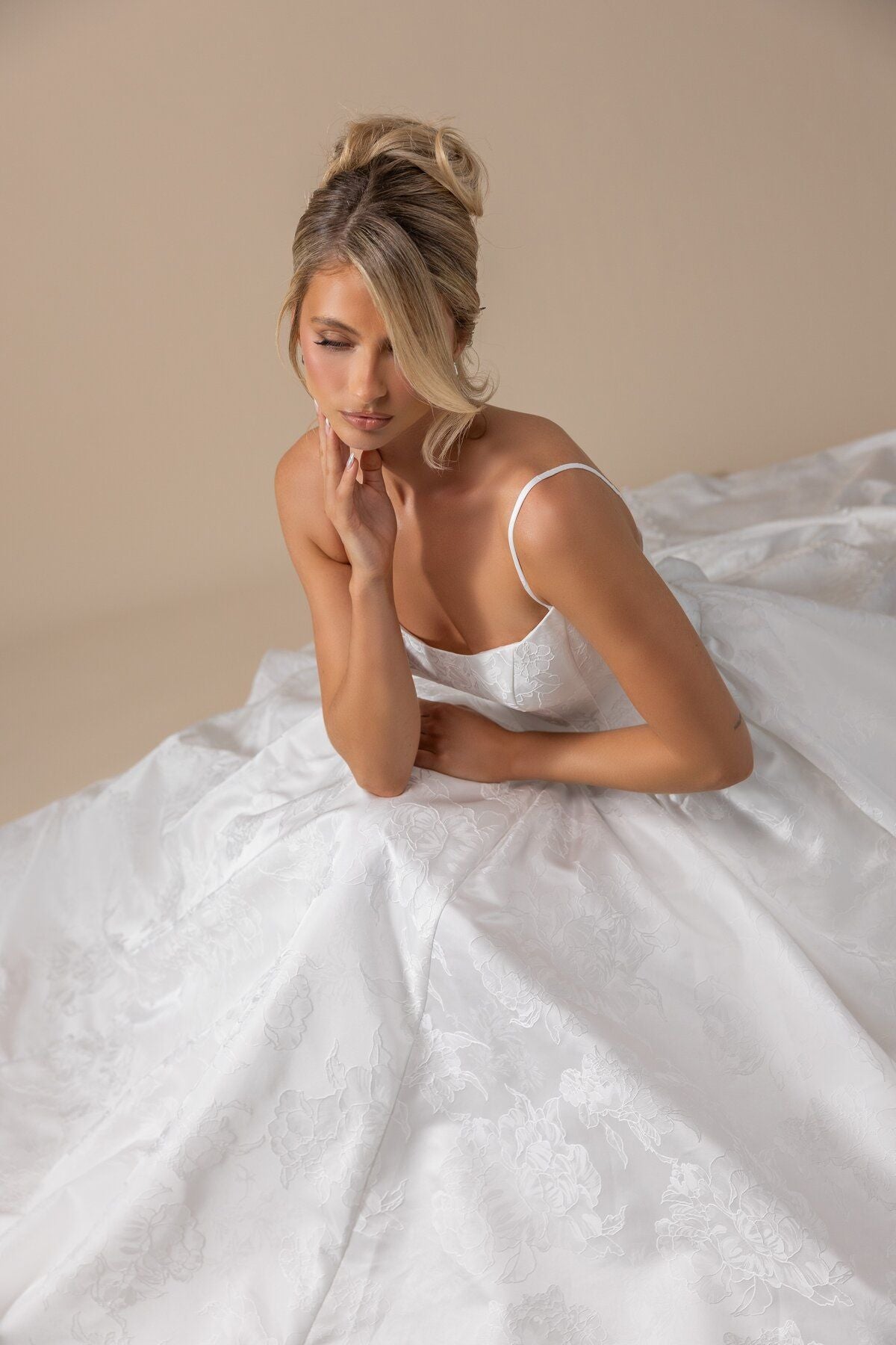 JULIANNA square neckline jacquard ballgown wedding dress by Miss Chloe