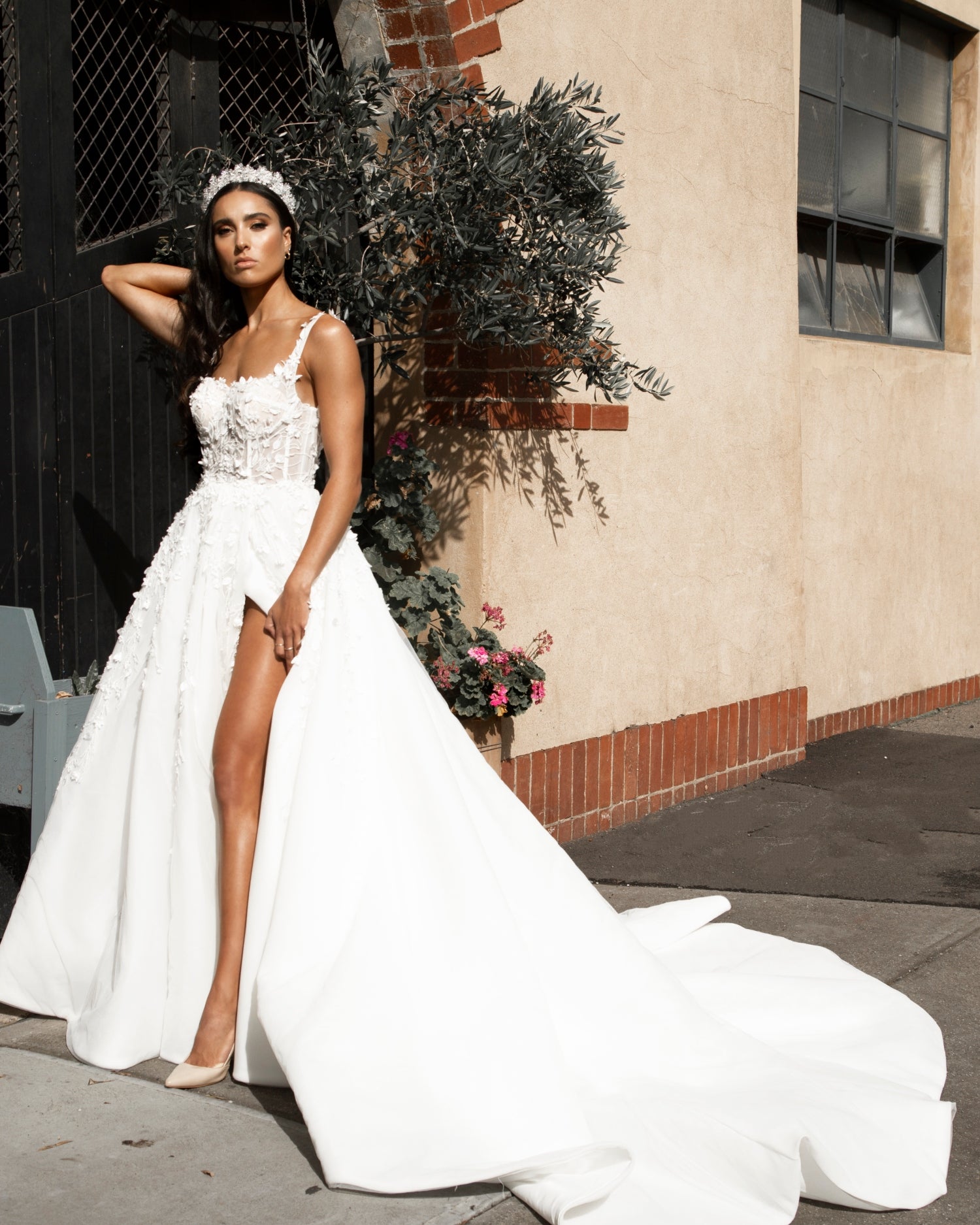 Montana in the Show stopper OLGA, with high split detail skirt