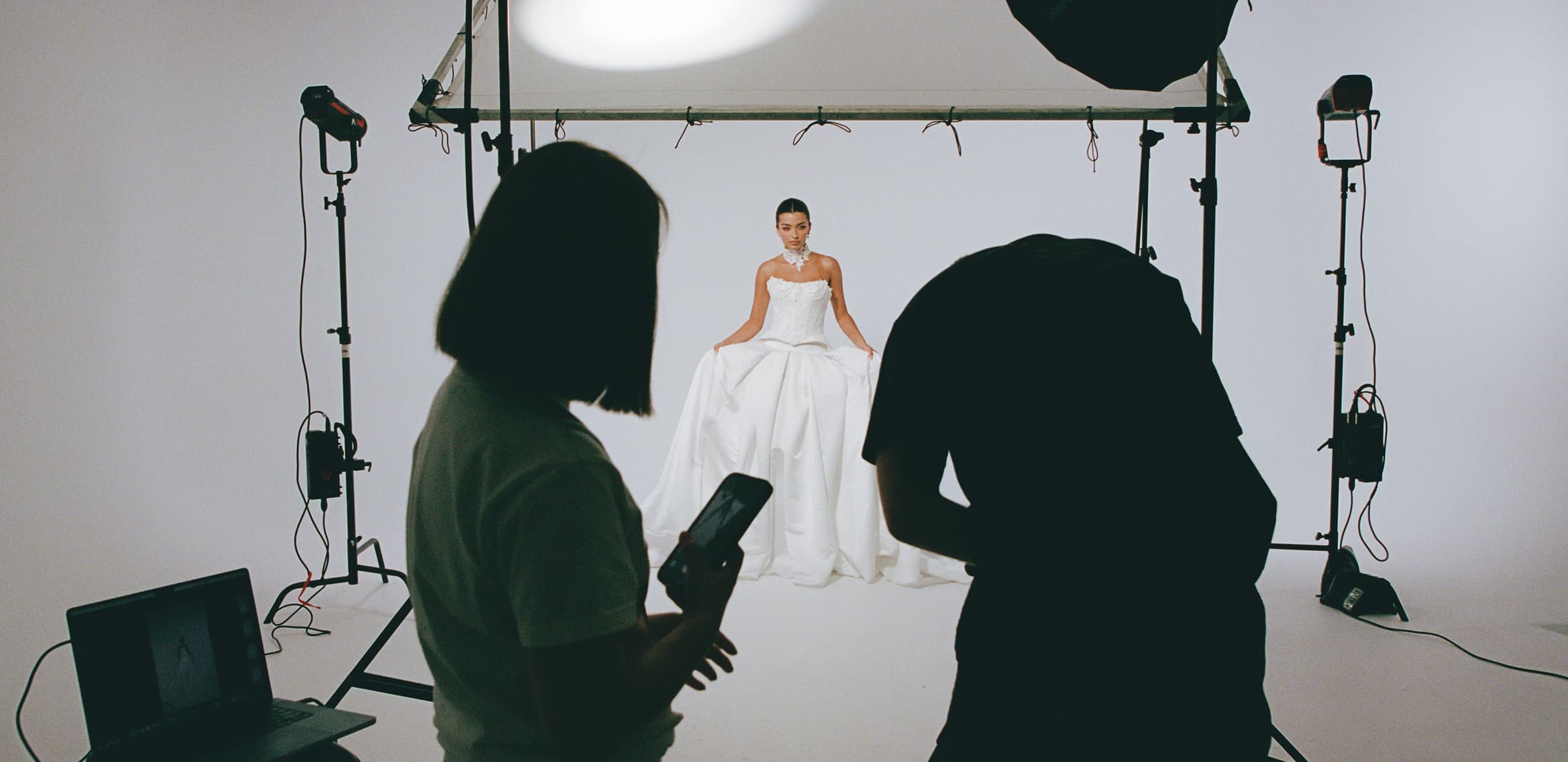 A Jessica Couture bride in the studio